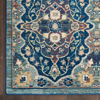 Nourison Home Ankara Global  Navy Multicolor  Transitional