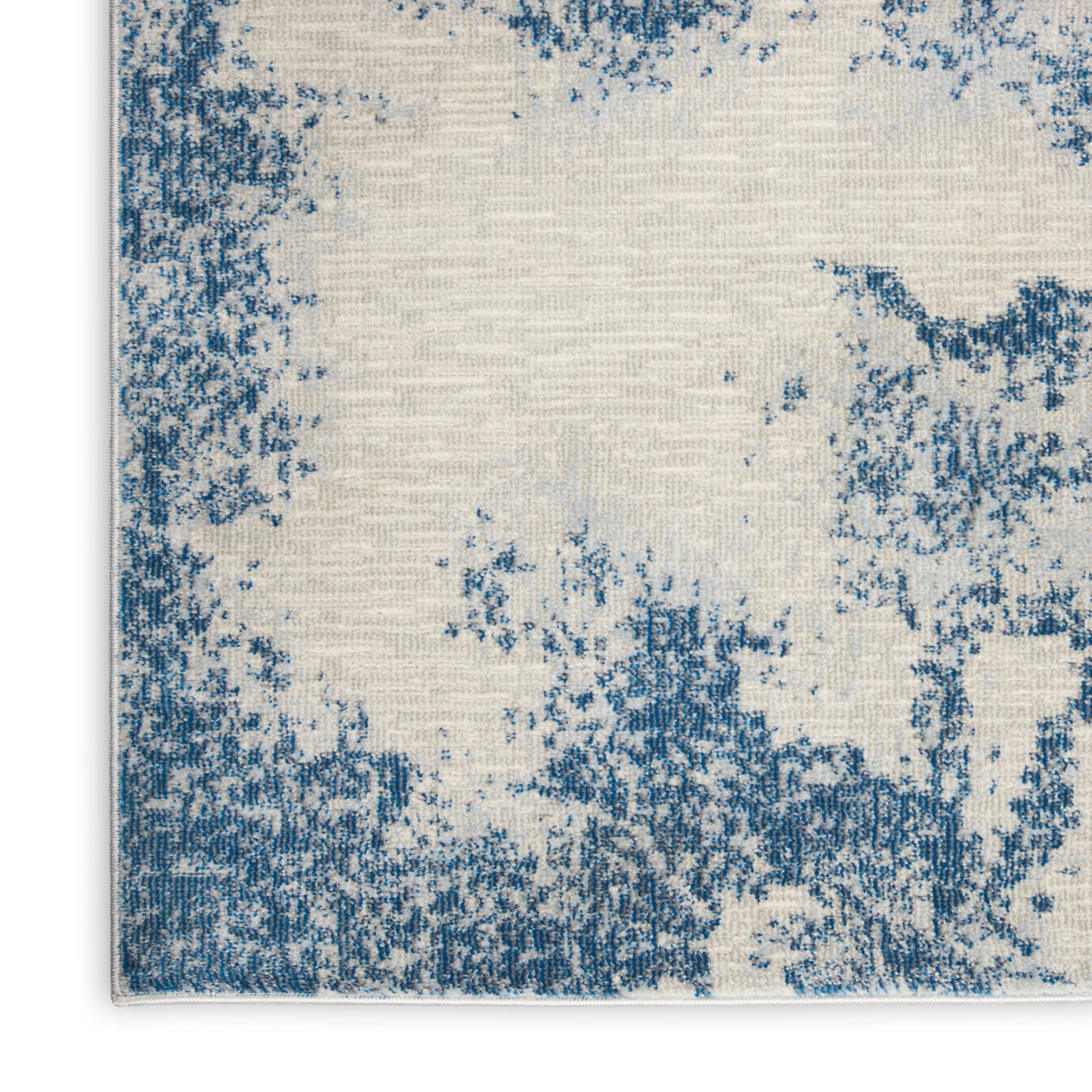 Nourison Home Etchings  Ivory Light Blue  Contemporary