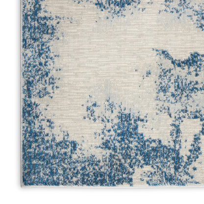 Nourison Home Etchings  Ivory Light Blue  Contemporary