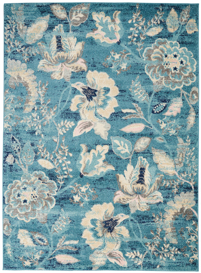 Nourison Home Tranquil TRA02 Turquoise Contemporary Power-loomed Rug