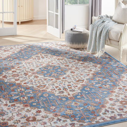 Nourison Home Elation  Ivory Blue  Traditional