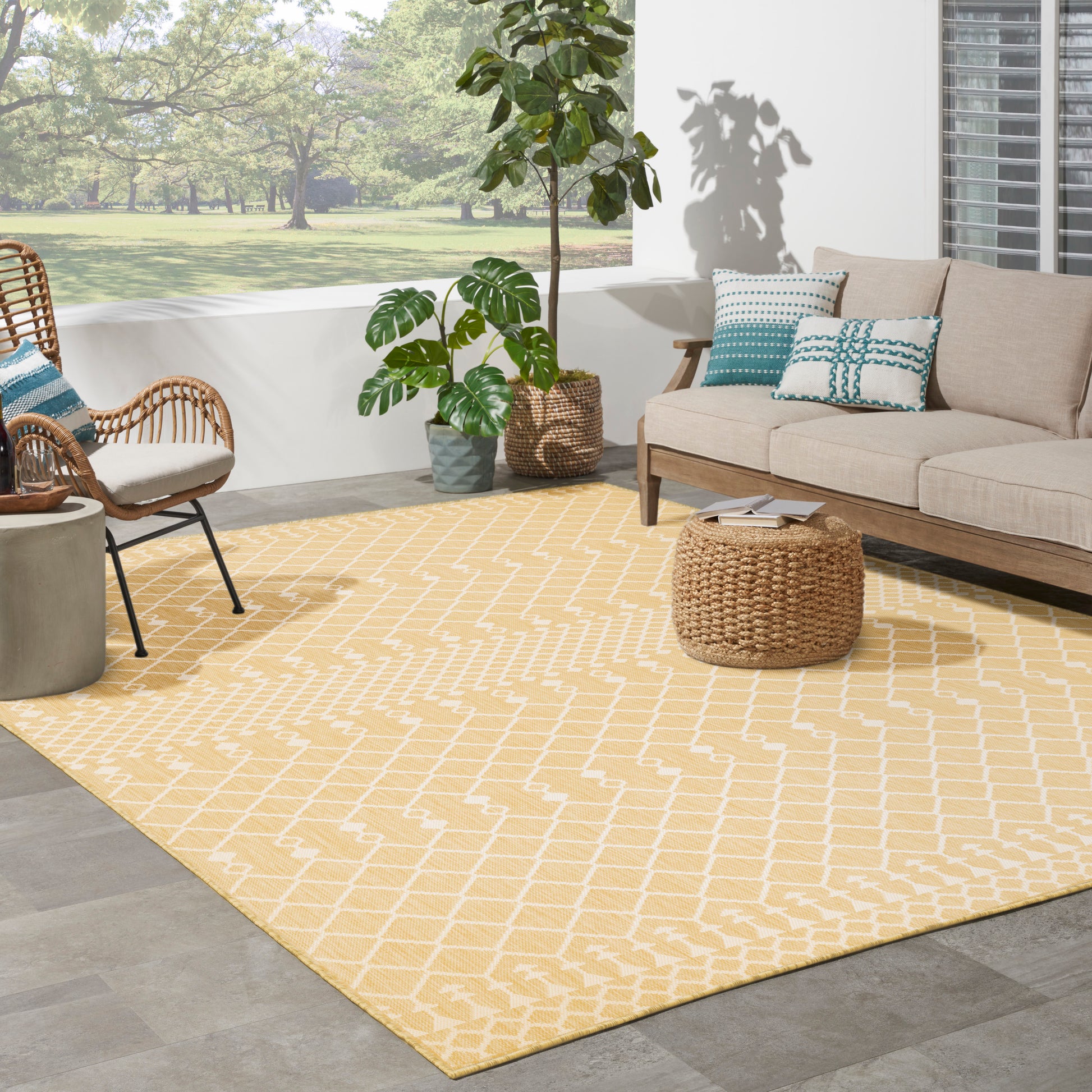 Nourison Home Positano  Yellow  Contemporary