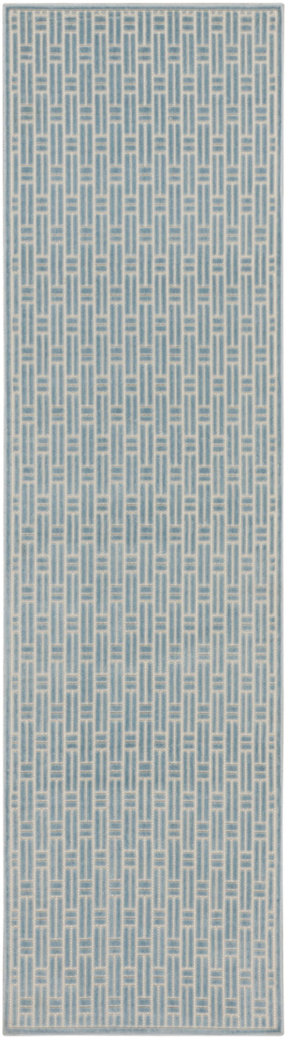 Nourison Home Washable Charm WCH02 Blue Ivory Contemporary Machine Woven Rug