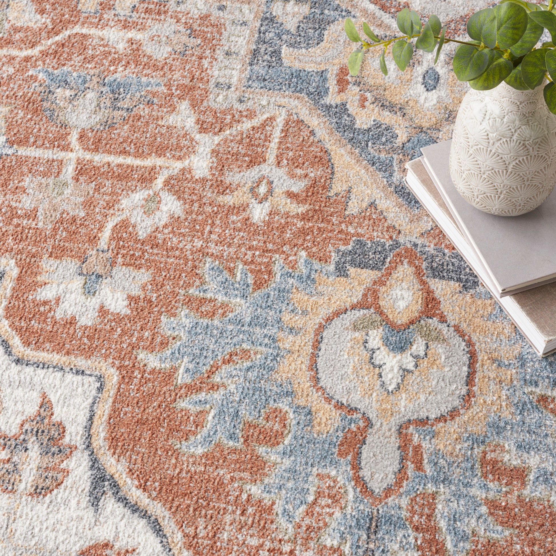 Nourison Home Astra Machine Washable  Gold Multicolor  Traditional