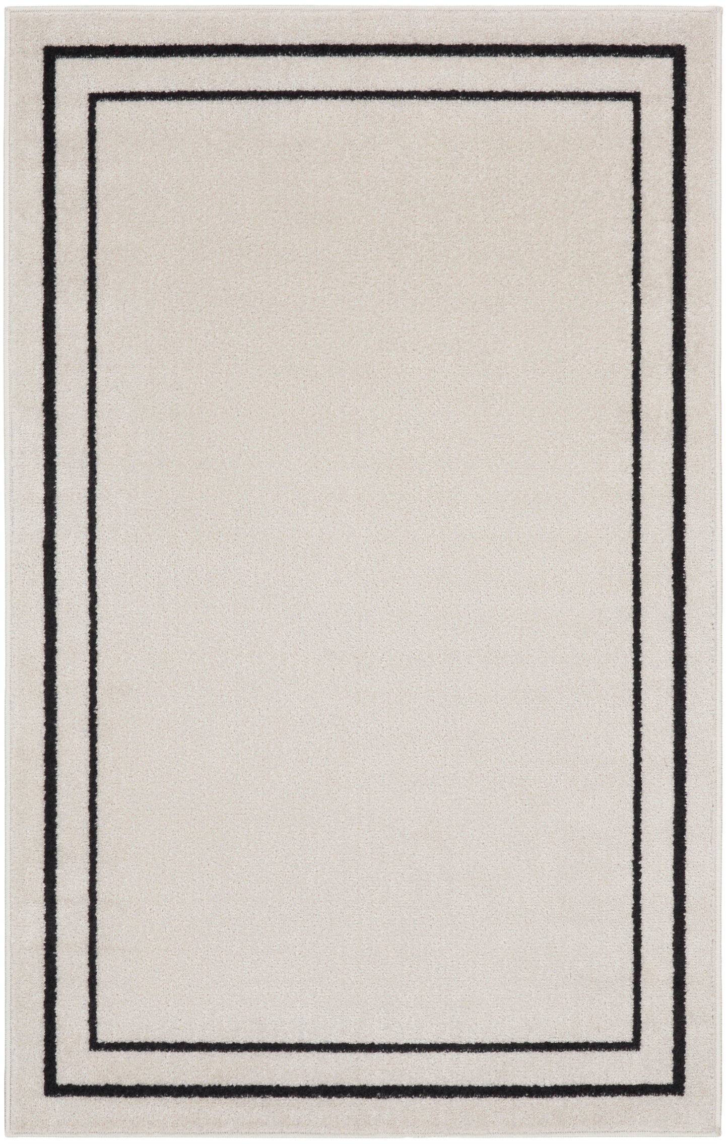 Nourison Home Nourison Essentials NRE02 Ivory Black Contemporary Power-loomed Rug