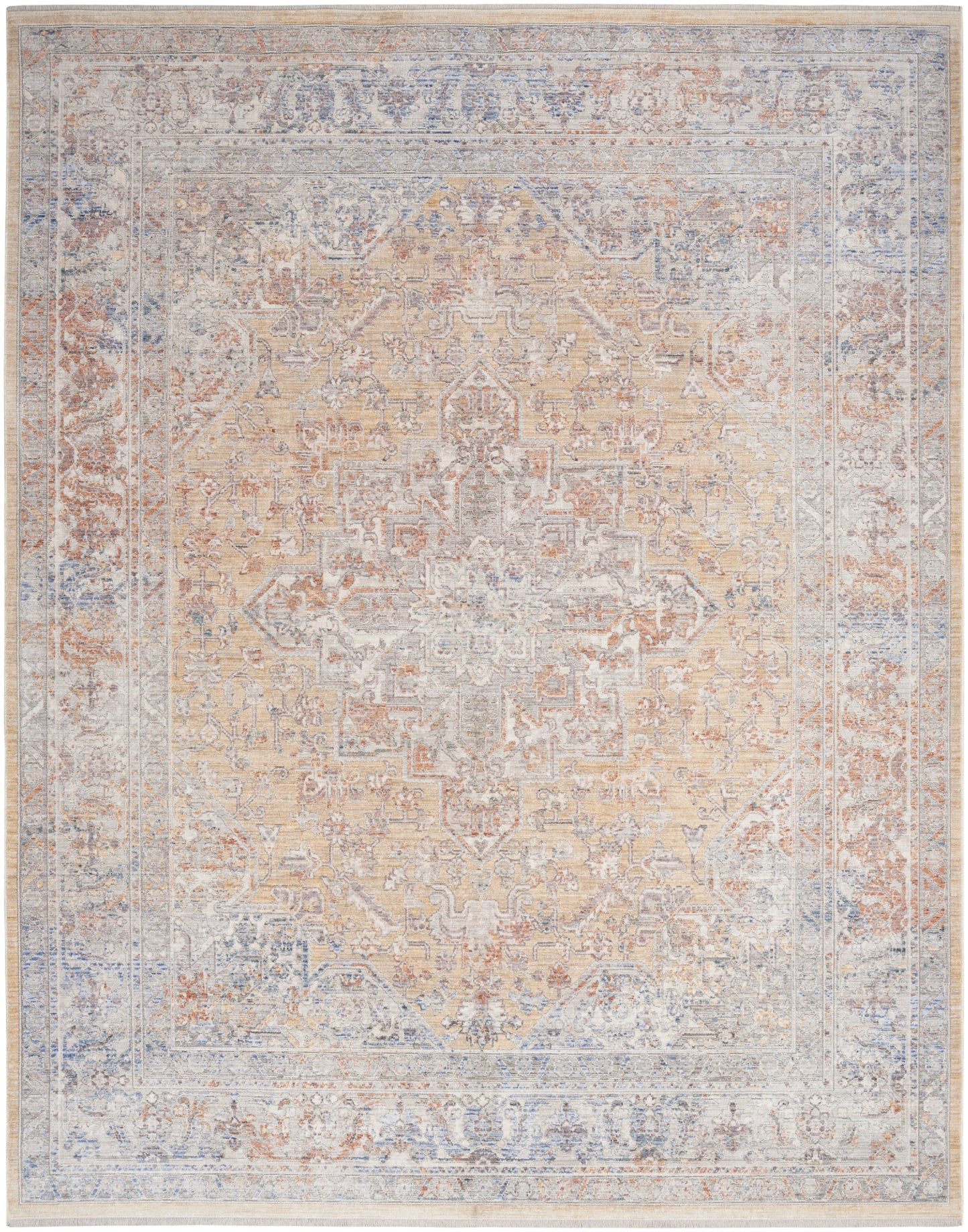 Nourison Home Elegant Heirlooms ELH01 Grey Gold Traditional Power-loomed Rug