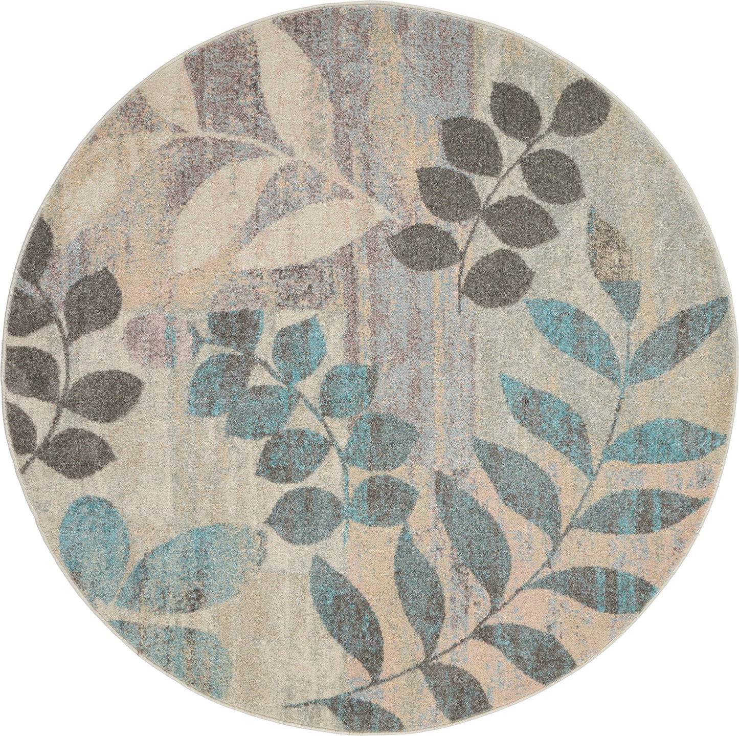 Nourison Home Tranquil TRA01 Ivory Light Blue Contemporary Power-loomed Rug