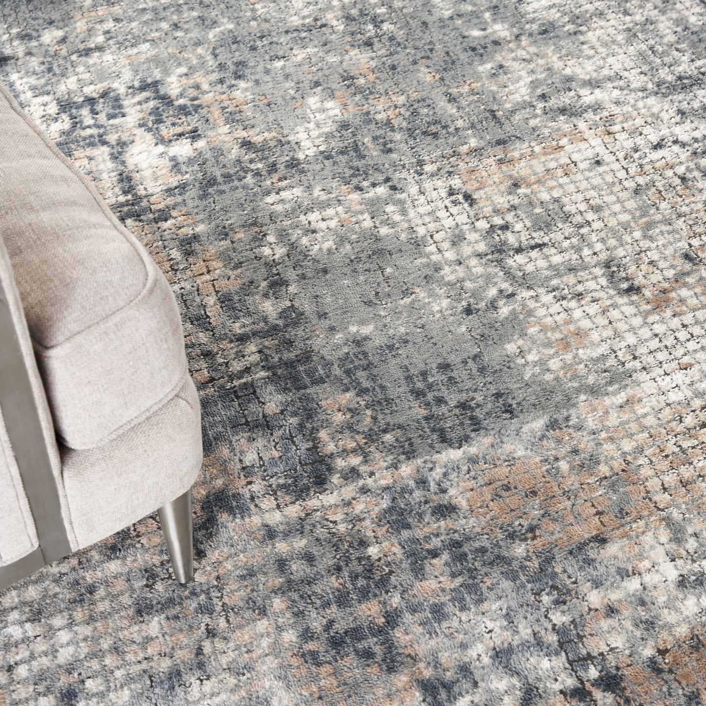 Nourison Home Quarry  Blue Beige  Contemporary