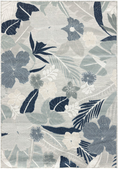 Nourison Home Suncoast SNC01 Grey Navy Contemporary Machine Woven Rug