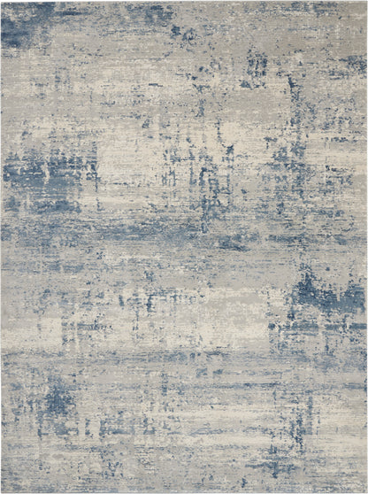 Nourison Home Rustic Textures RUS10 Ivory Blue Contemporary Power-loomed Rugs