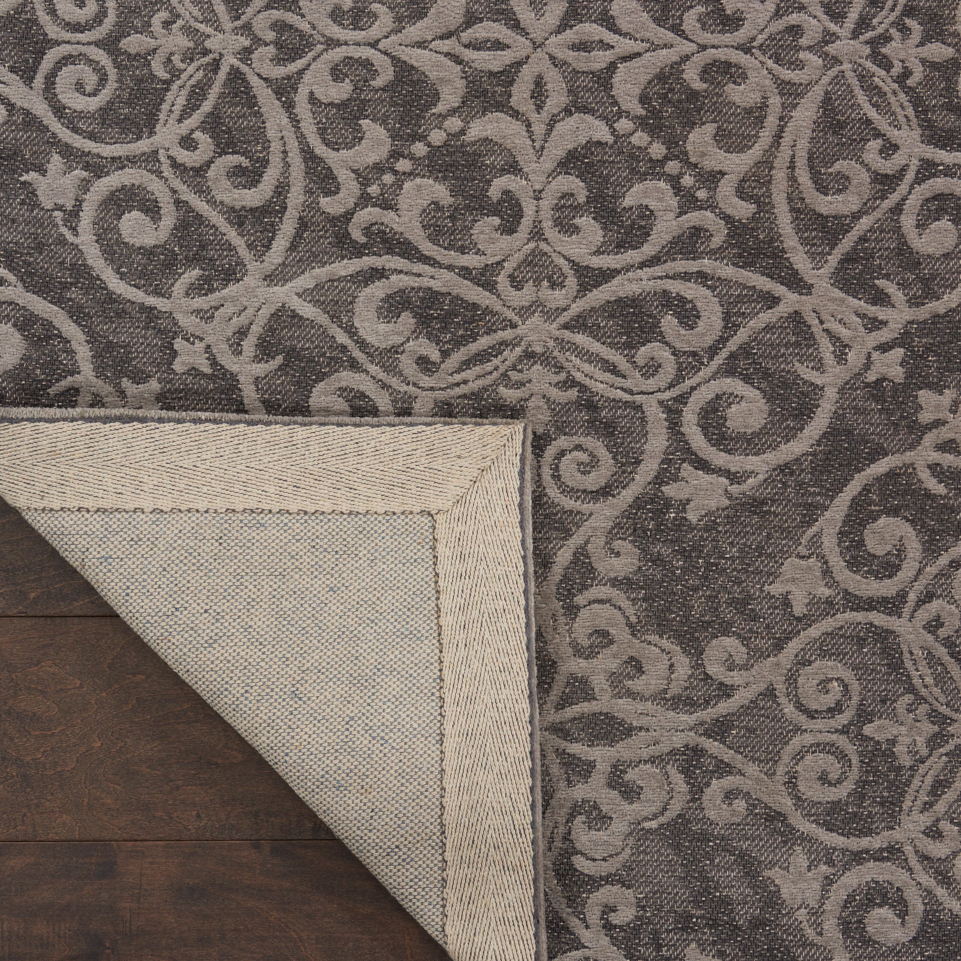 Nourison Home Damask  Grey  Traditional