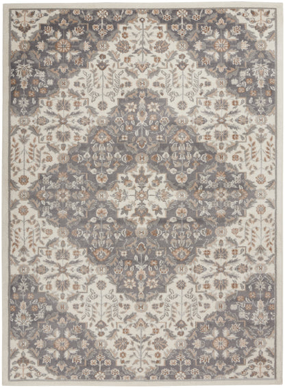 Nourison Home Elation ETN08 Ivory Grey Traditional Power-loomed Rug