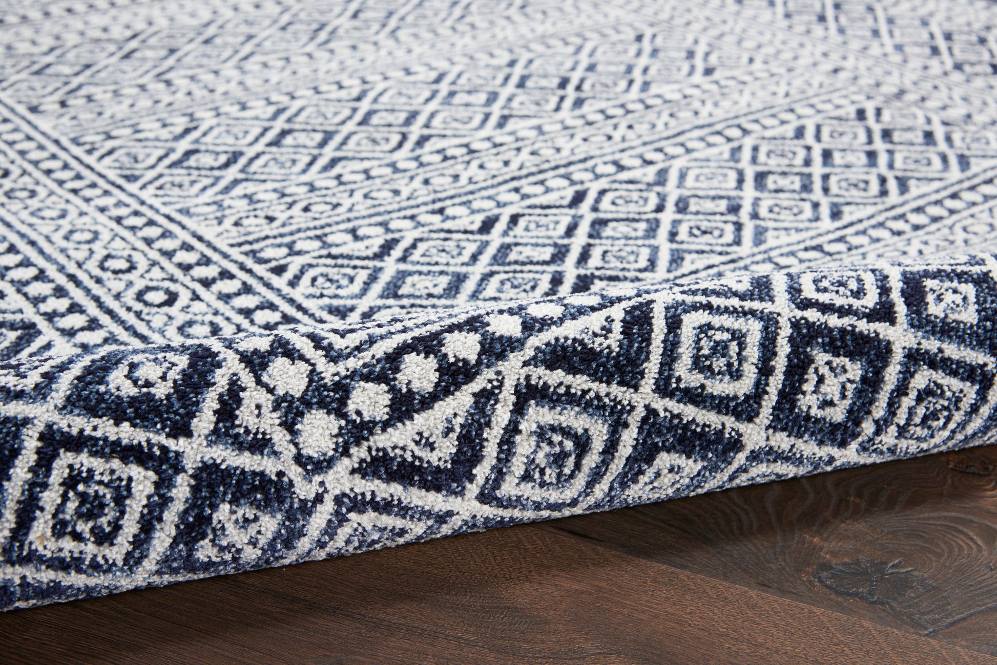 Nourison Home Palermo  Navy Grey  Contemporary
