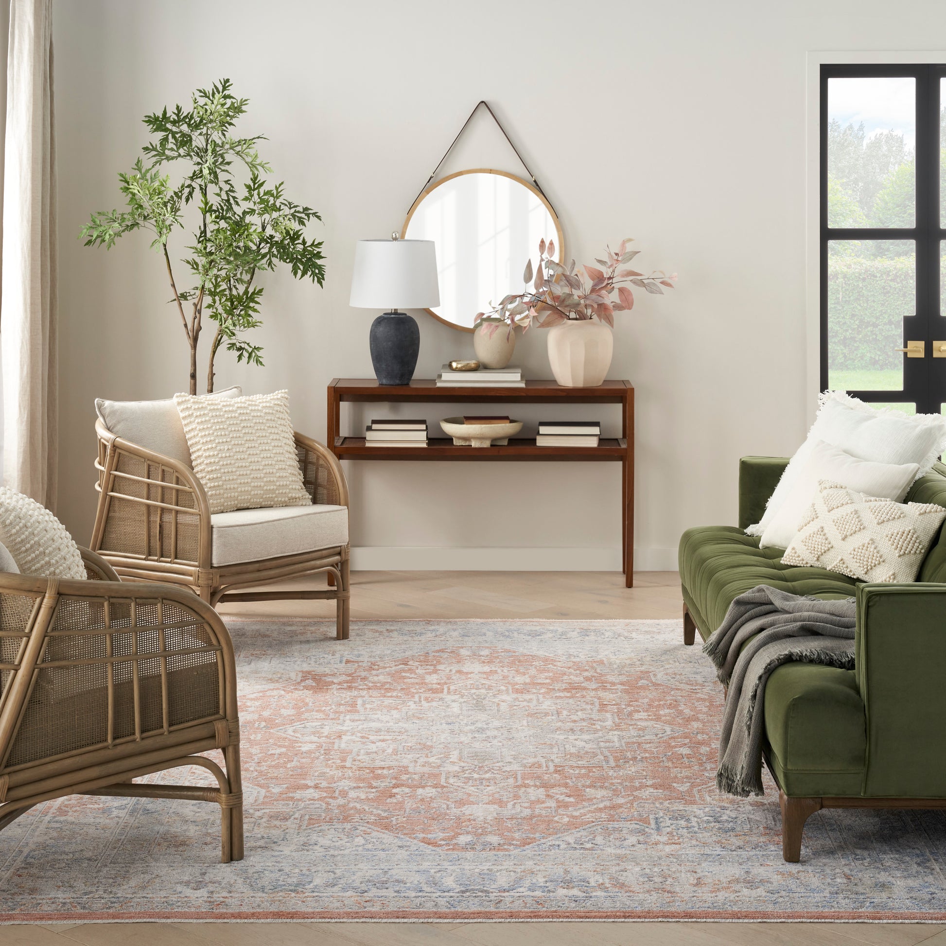 Nourison Home Elegant Heirlooms  Blue Multicolor  Traditional