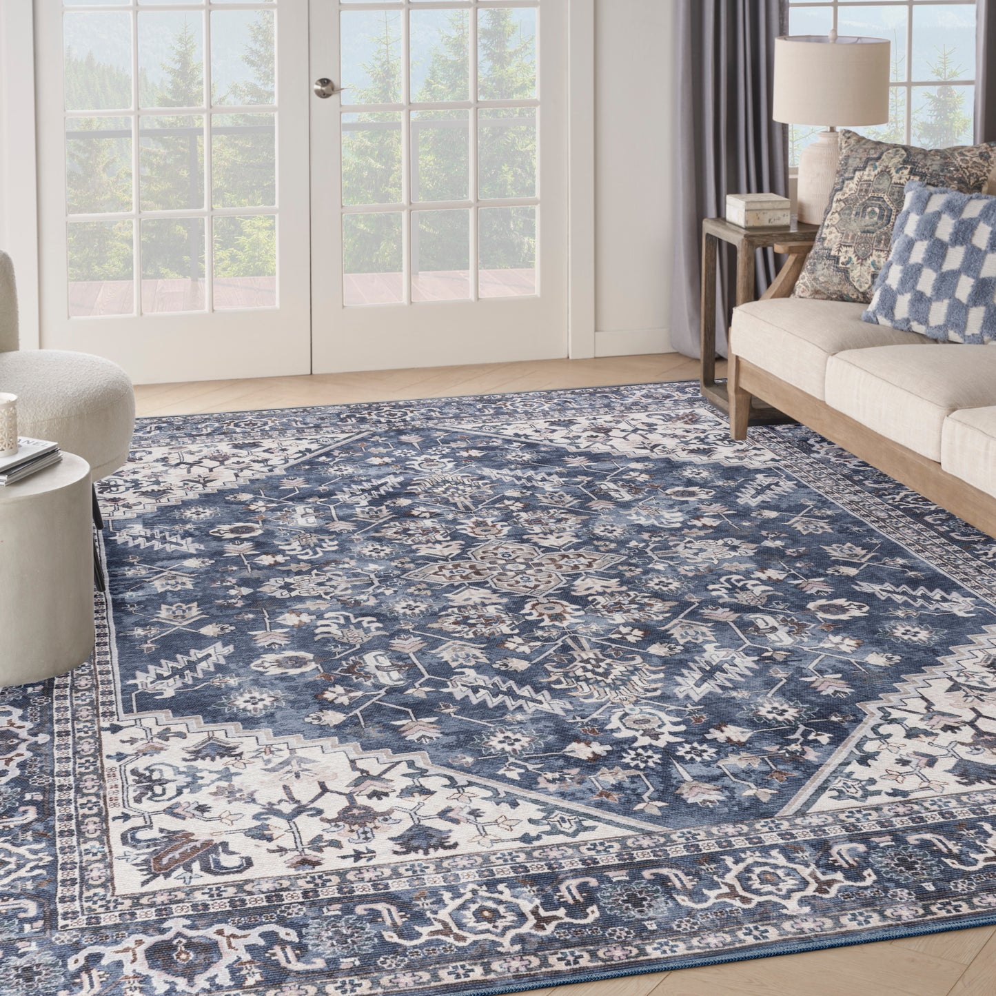 Nourison Home New Concept Washables  Navy Ivory  Traditional