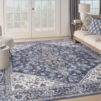 Nourison Home New Concept Washables  Navy Ivory  Traditional