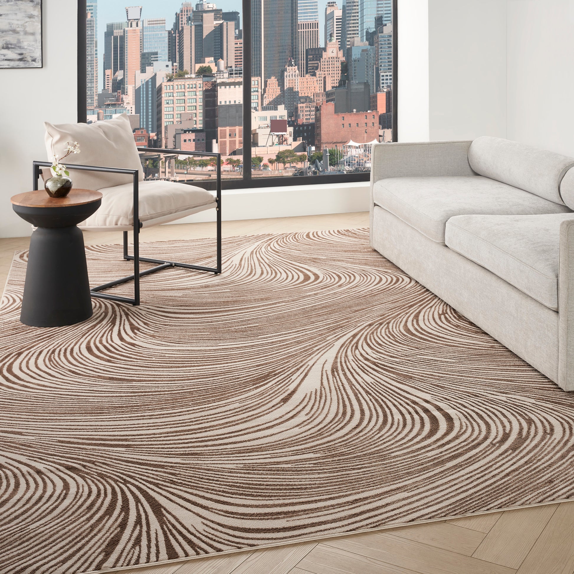 DKNY Central Park West  Beige Brown  Contemporary