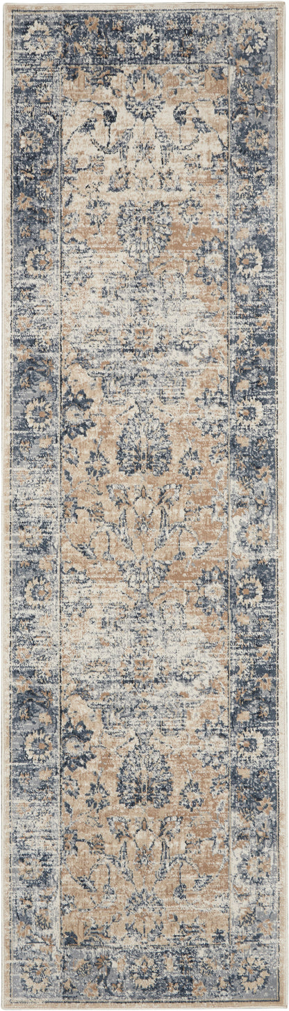 Nourison Home Malta MAI13 Blue Ivory Traditional Power-loomed Rug