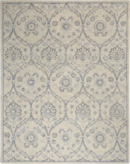 Nourison Home Jazmine  Ivory Blue  Traditional