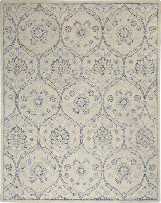 Nourison Home Jazmine  Ivory Blue  Traditional