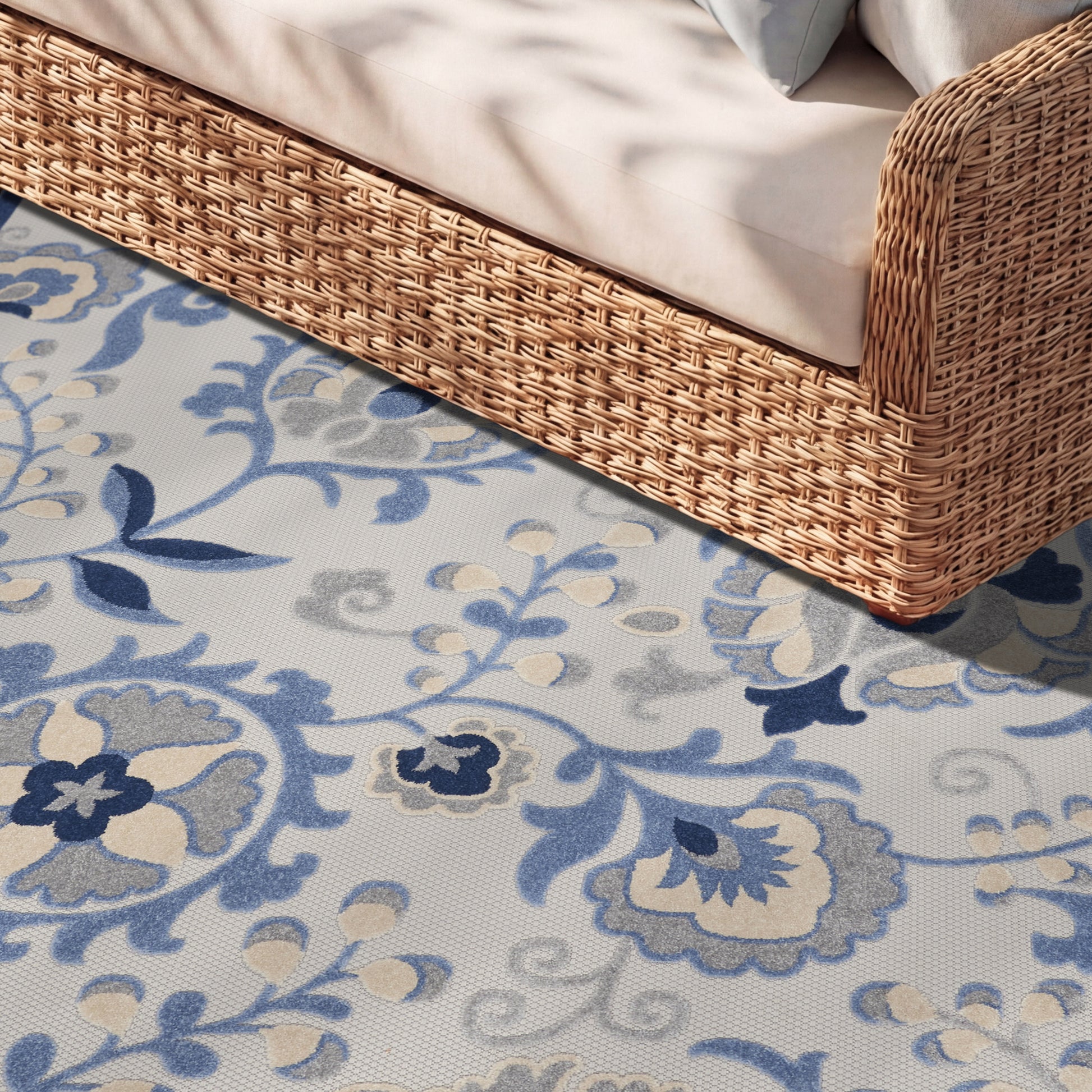 Nourison Home Aloha  Blue Grey  Contemporary