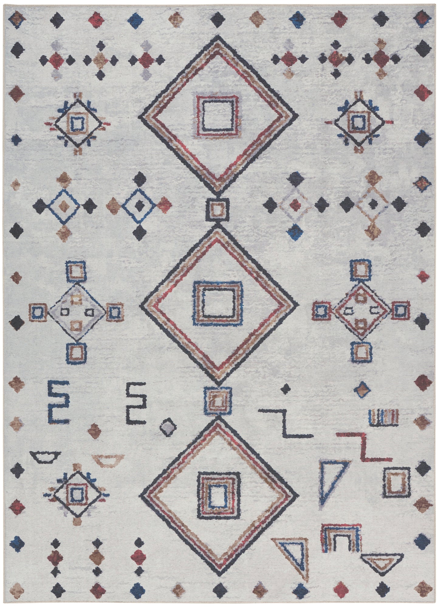 Nourison Home New Concept Washables SR108 Ivory Multicolor Contemporary Machine Woven Rug