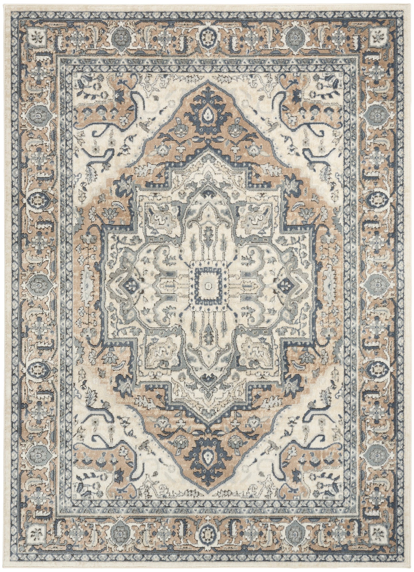 Nourison Home Quarry QUA18 Ivory Taupe Traditional Power-loomed Rugs