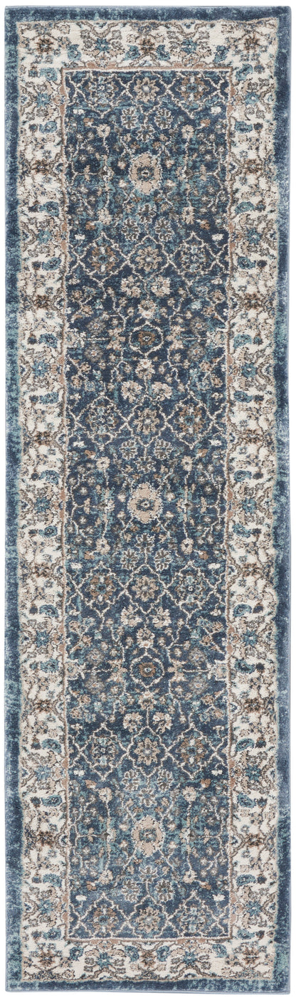 Nourison Home American Manor AMR01 Blue Ivory Traditional Power-loomed Rug