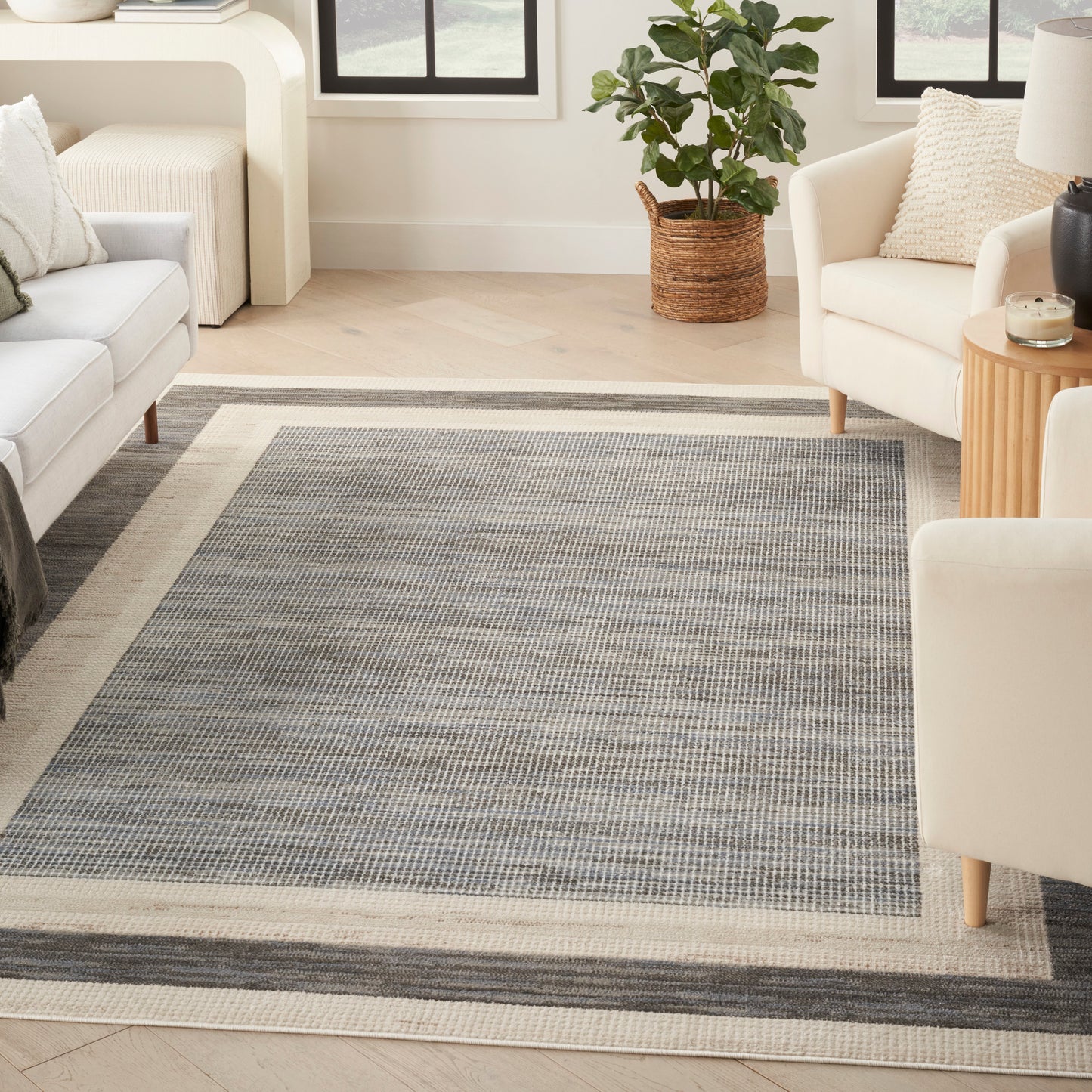 Nourison Home Serenity Home  Grey Ivory  Contemporary