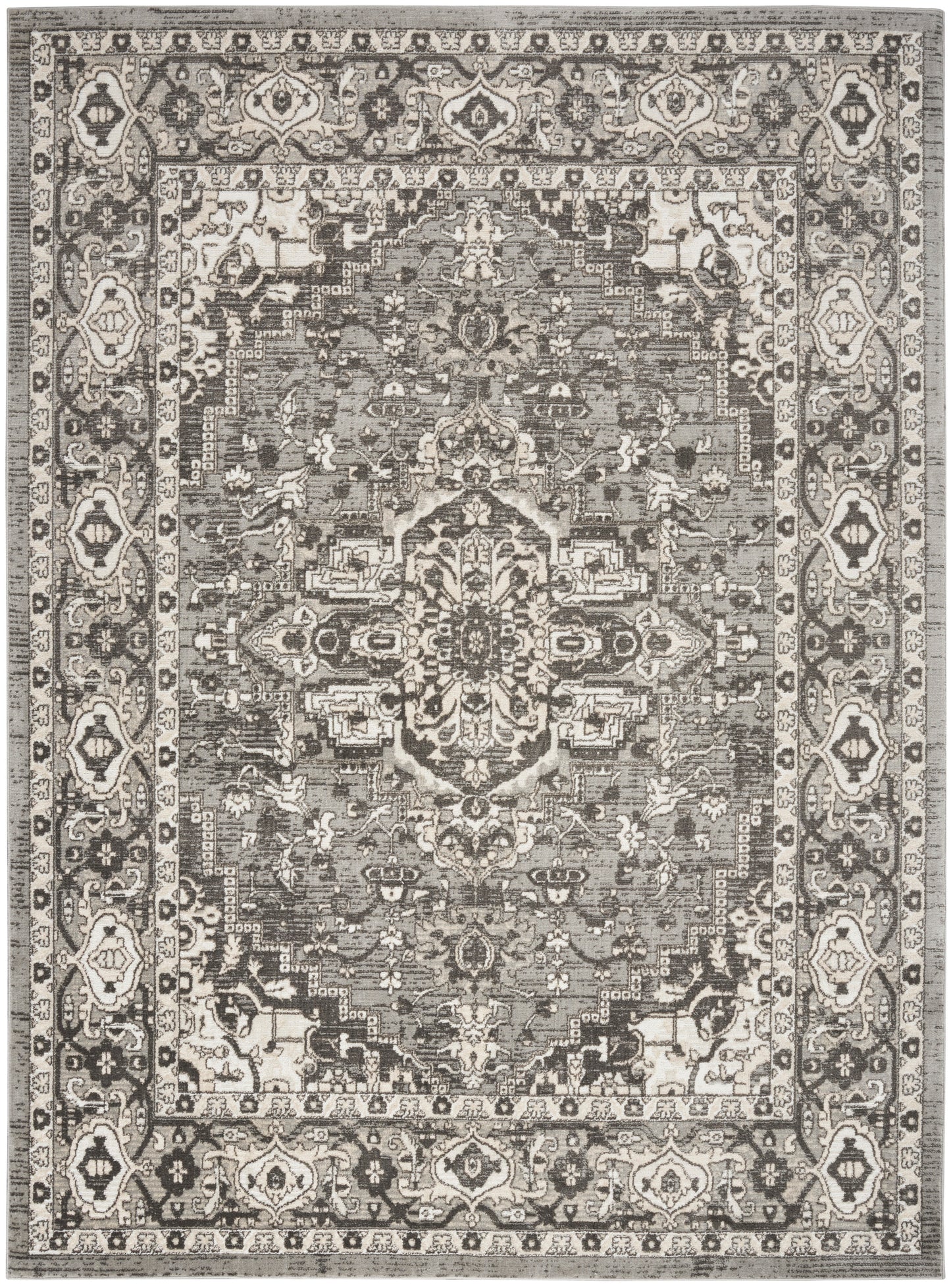 Nourison Home Quarry QUA05 Grey Transitional Power-loomed Rugs