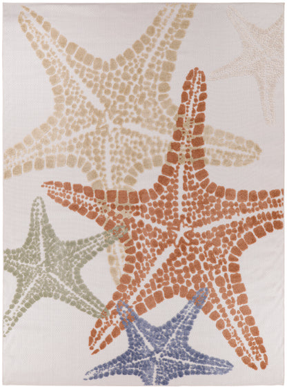 Nourison Home Aloha  Ivory Multicolor  Contemporary