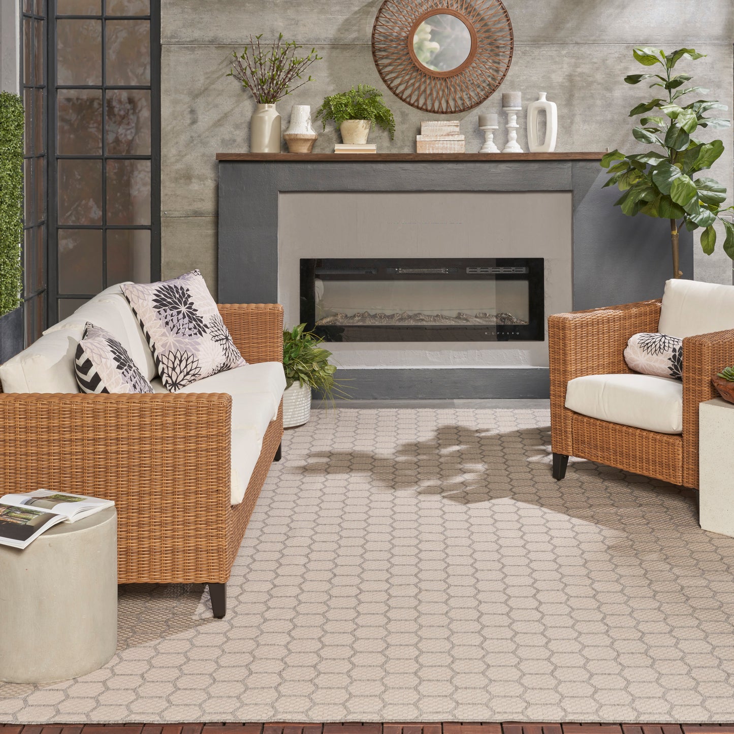 Nourison Home Twist Reversible  Grey  Contemporary