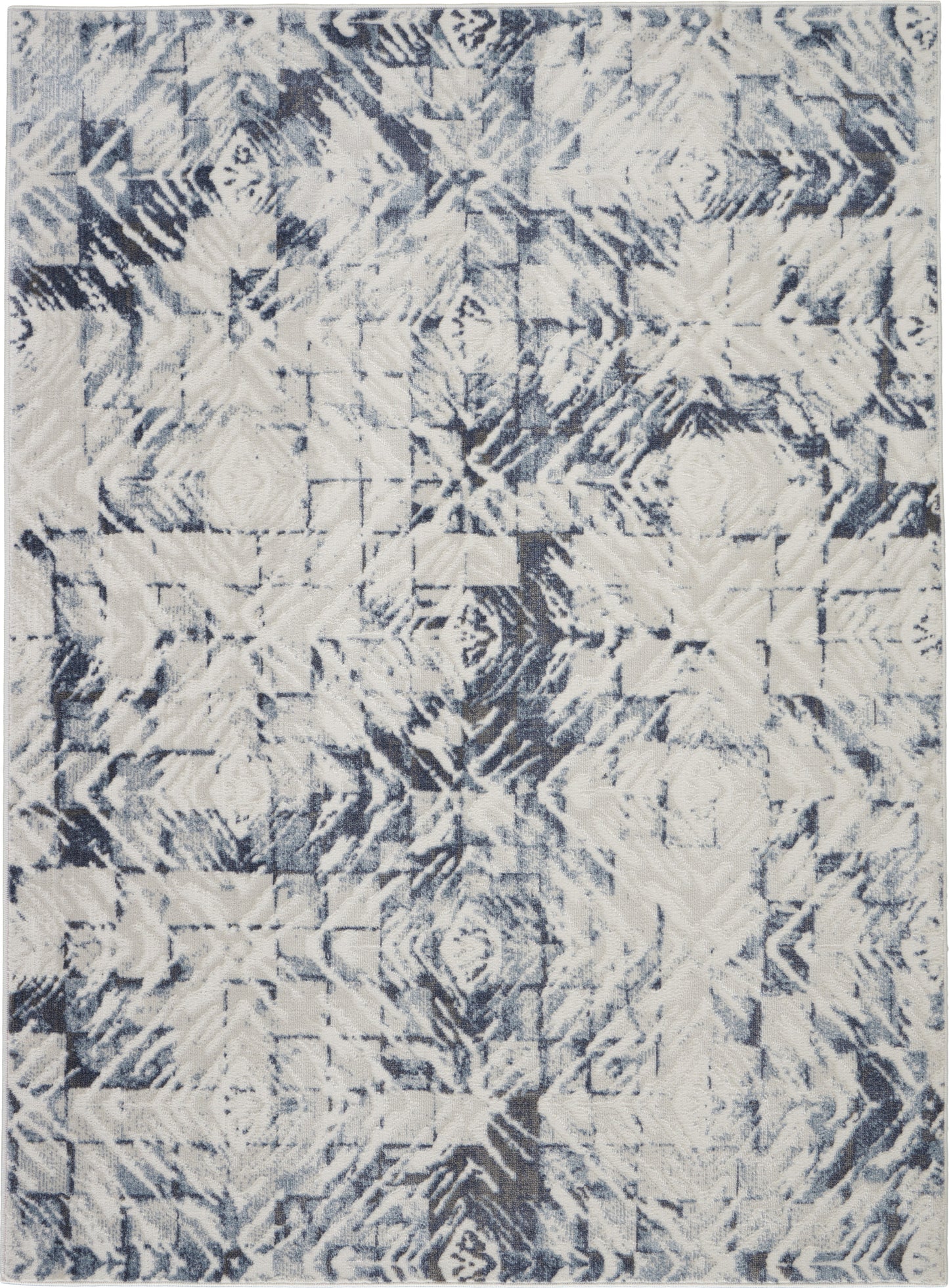 Nourison Home Urban Decor URD02 Ivory Blue Contemporary Power-loomed Rug