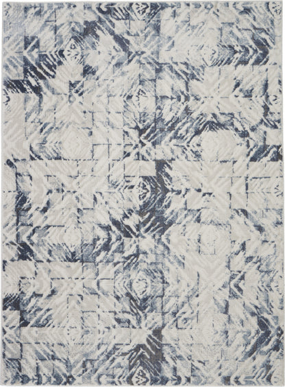 Nourison Home Urban Decor URD02 Ivory Blue Contemporary Power-loomed Rug