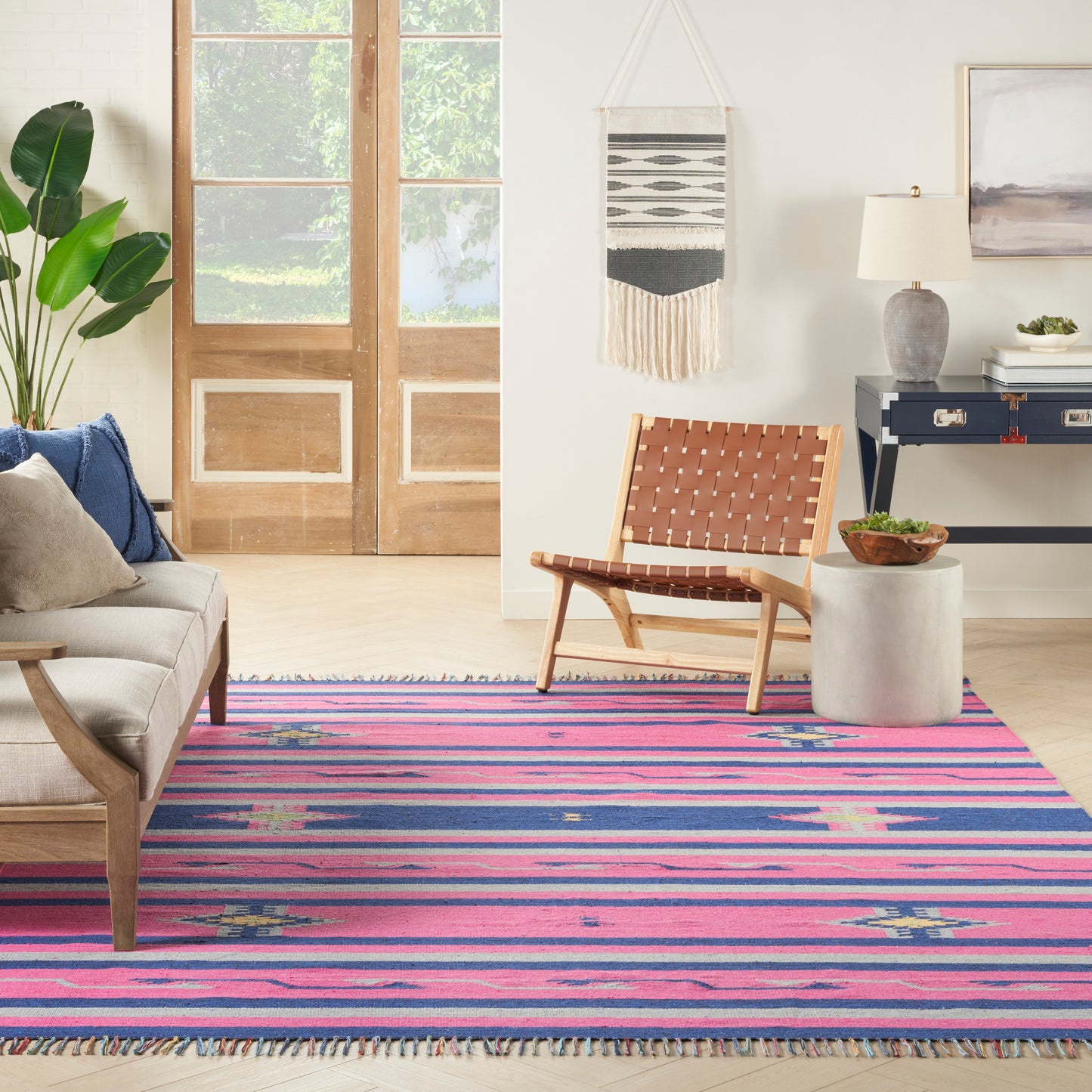 Nourison Home Baja  Pink Blue  Transitional