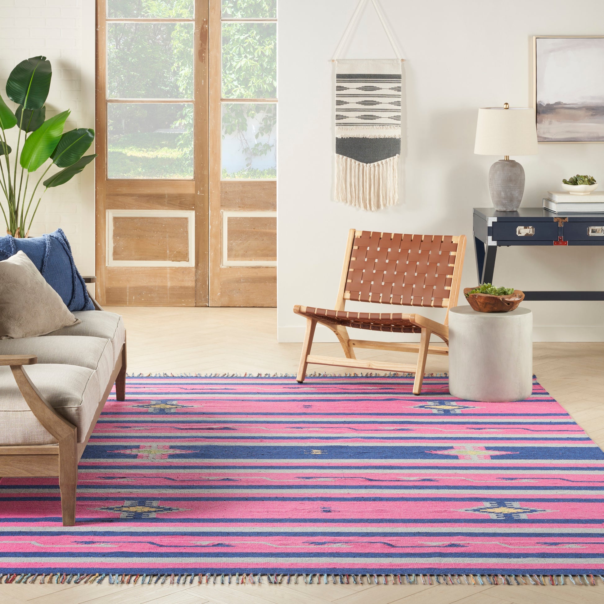 Nourison Home Baja  Pink Blue  Transitional