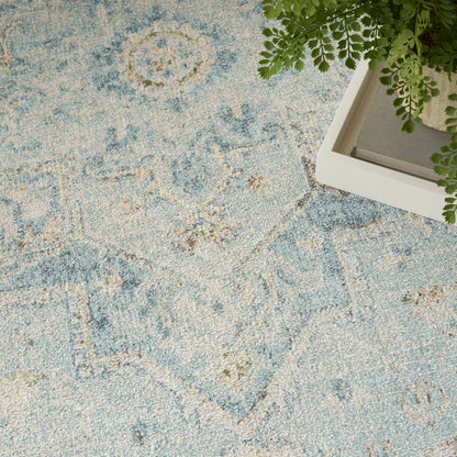 Nourison Home Astra Machine Washable  Light Blue  Traditional