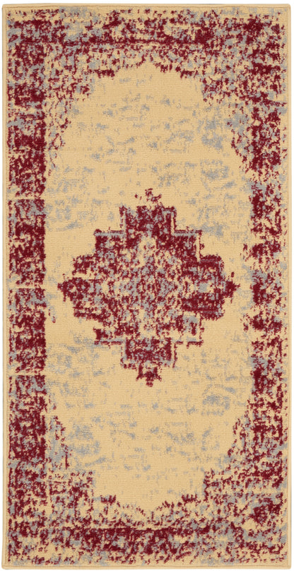 Nourison Home Grafix GRF14 Cream Red Transitional Power-loomed Rug