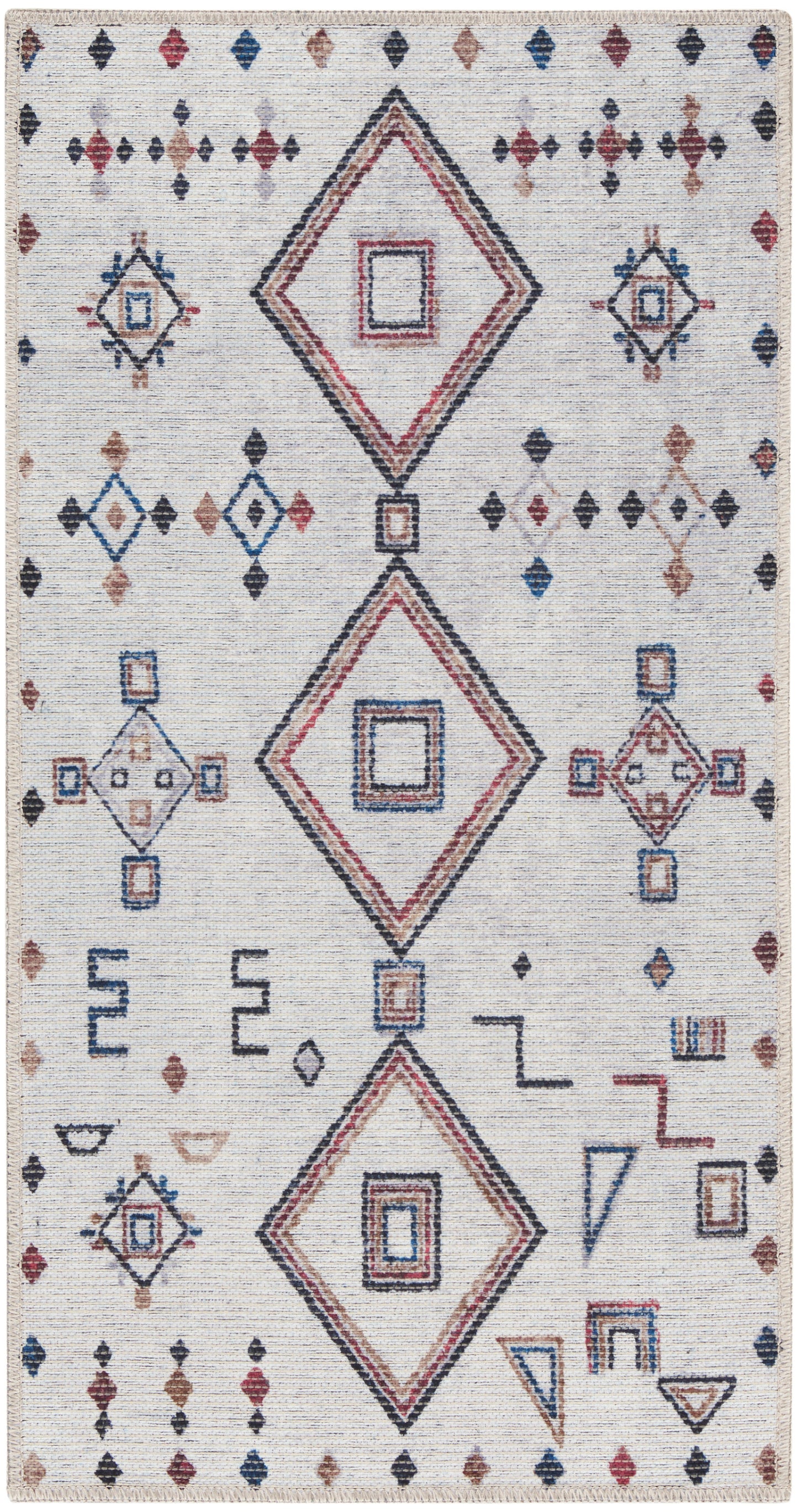 Nourison Home New Concept Washables SR108 Ivory Multicolor Contemporary Machine Woven Rug