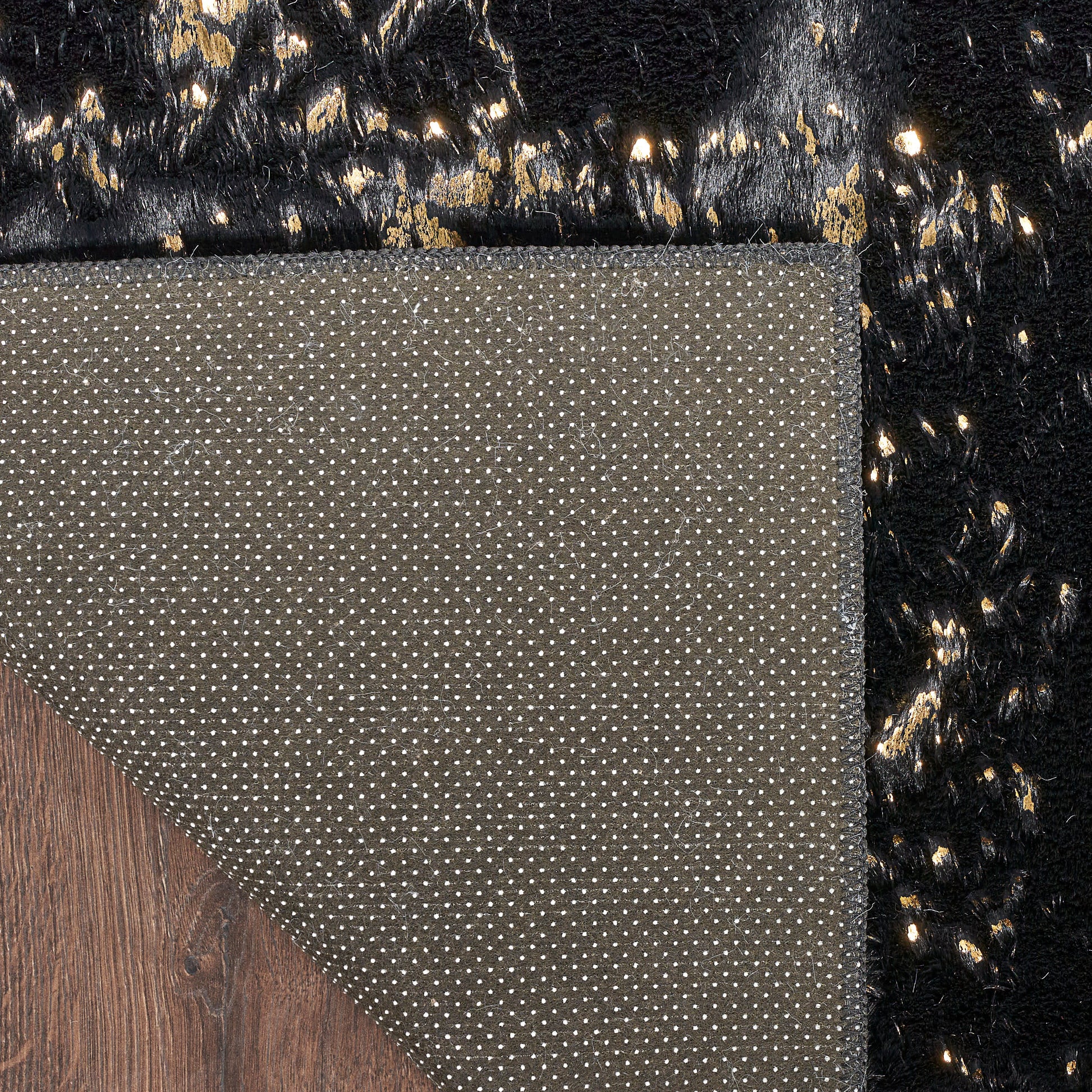 Nourison Home Cozy Shimmer  Black Gold  Contemporary