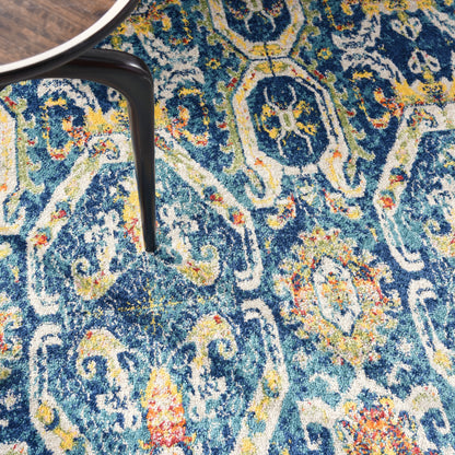 Nourison Home Allur  Blue Multicolor  Transitional