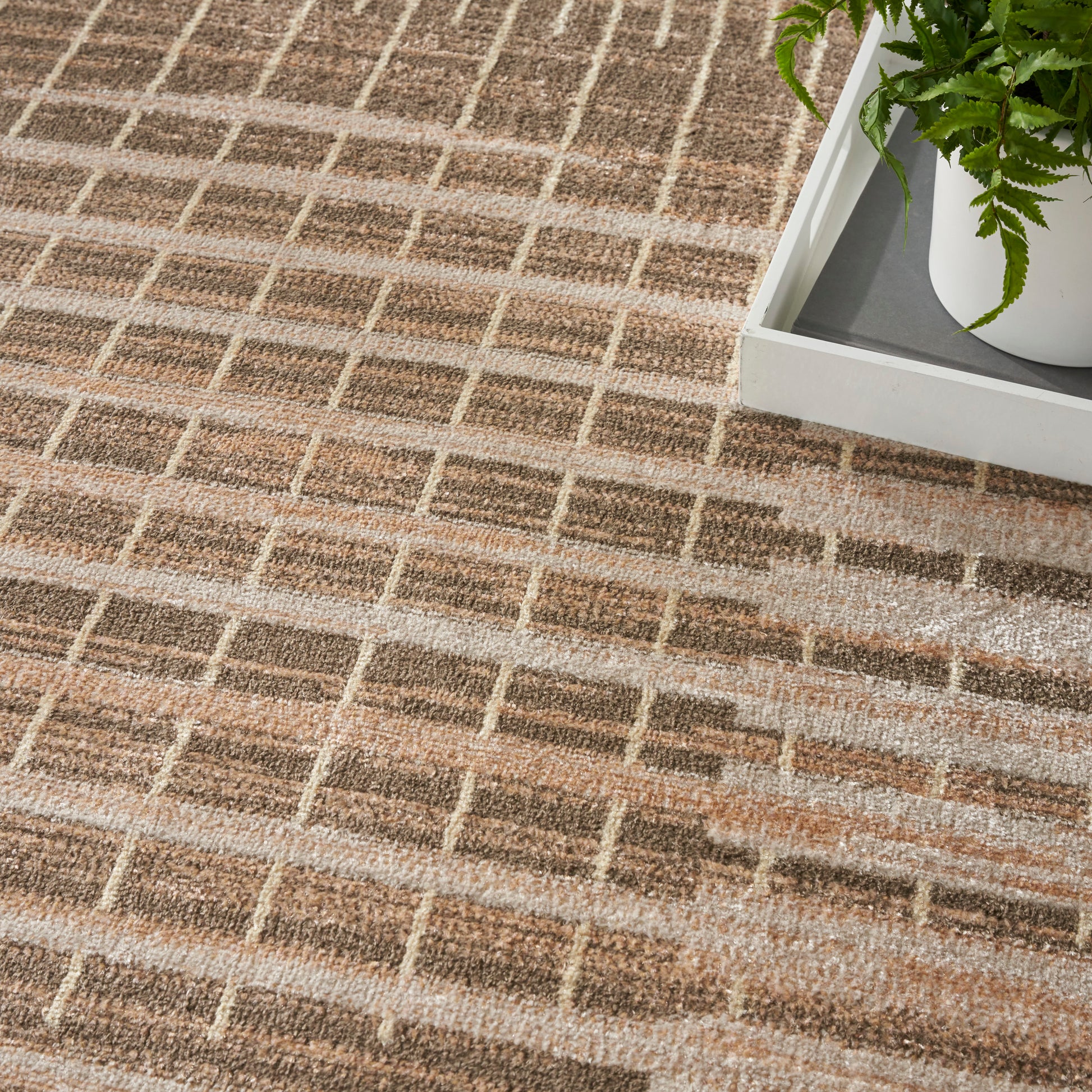 Nourison Home Astra Machine Washable  Latte  Contemporary