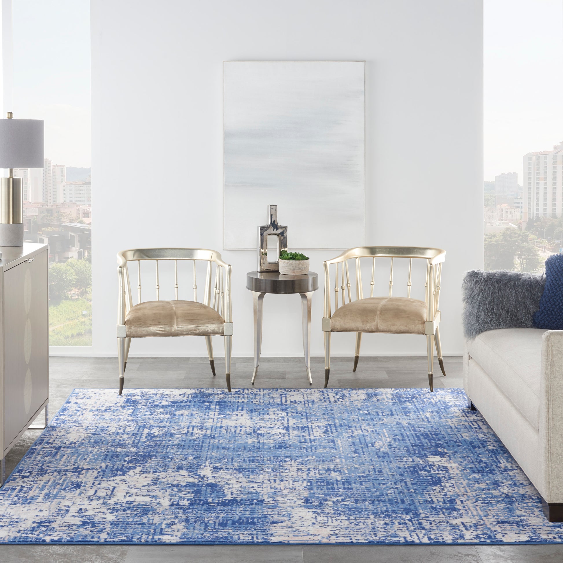 Nourison Home Whimsicle  Blue Ivory  Contemporary