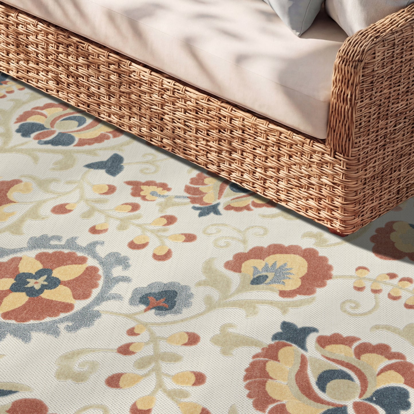 Nourison Home Aloha  Grey Multicolor  Contemporary