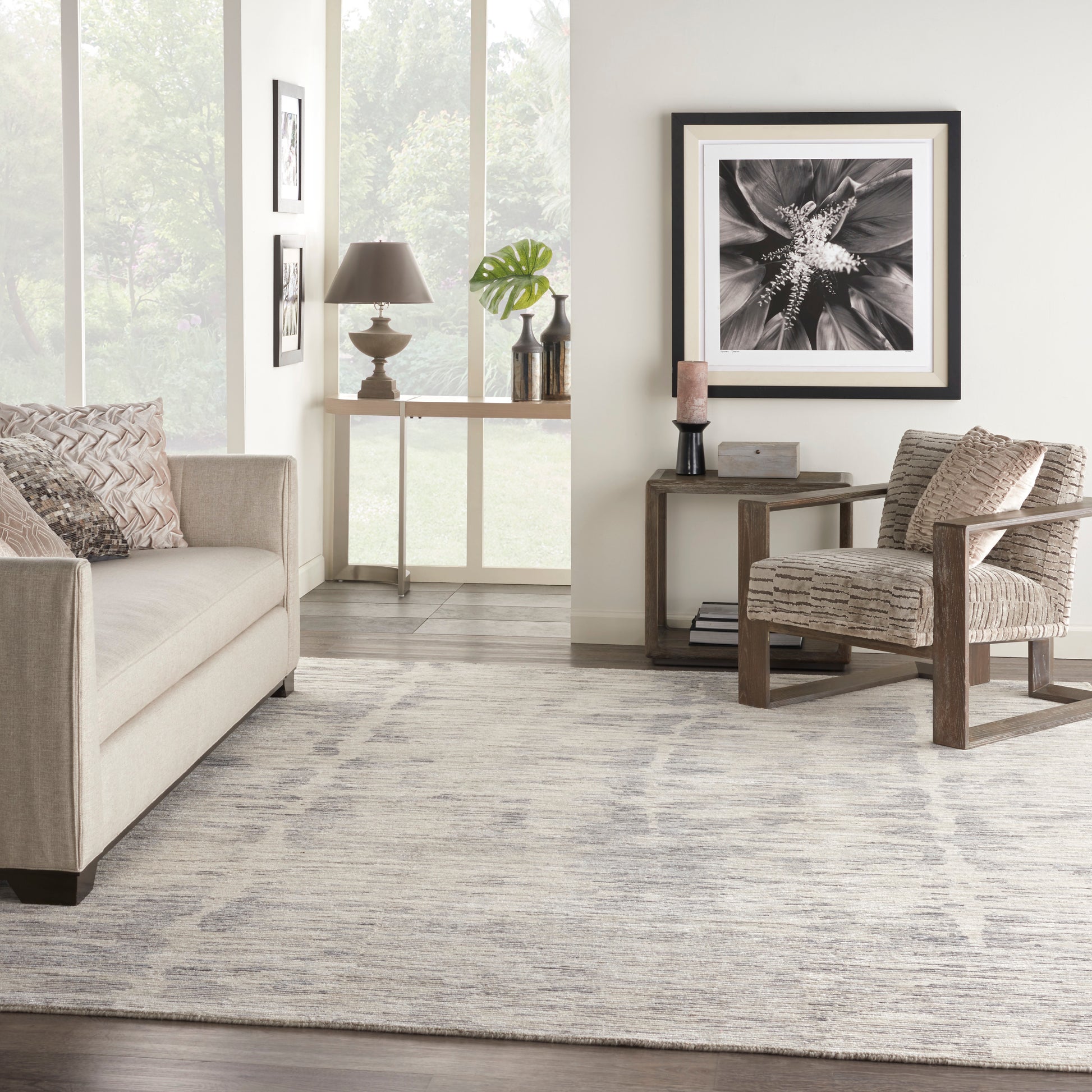 Nourison Home OCEAN  Ivory Slate  Contemporary
