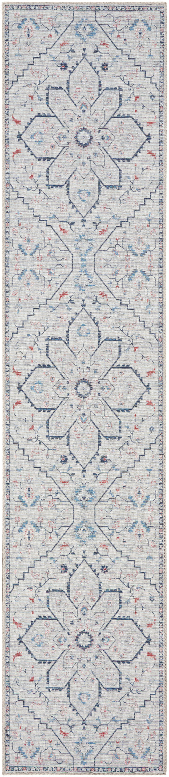 Nourison Home New Concept Washables SR110 Ivory Blue Contemporary Machine Woven Rug