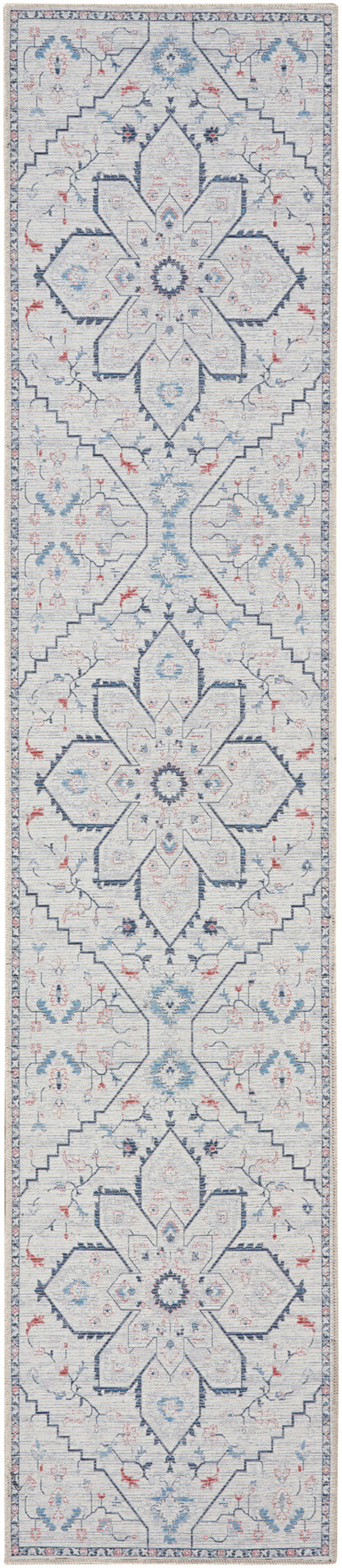 Nourison Home New Concept Washables SR110 Ivory Blue Contemporary Machine Woven Rug
