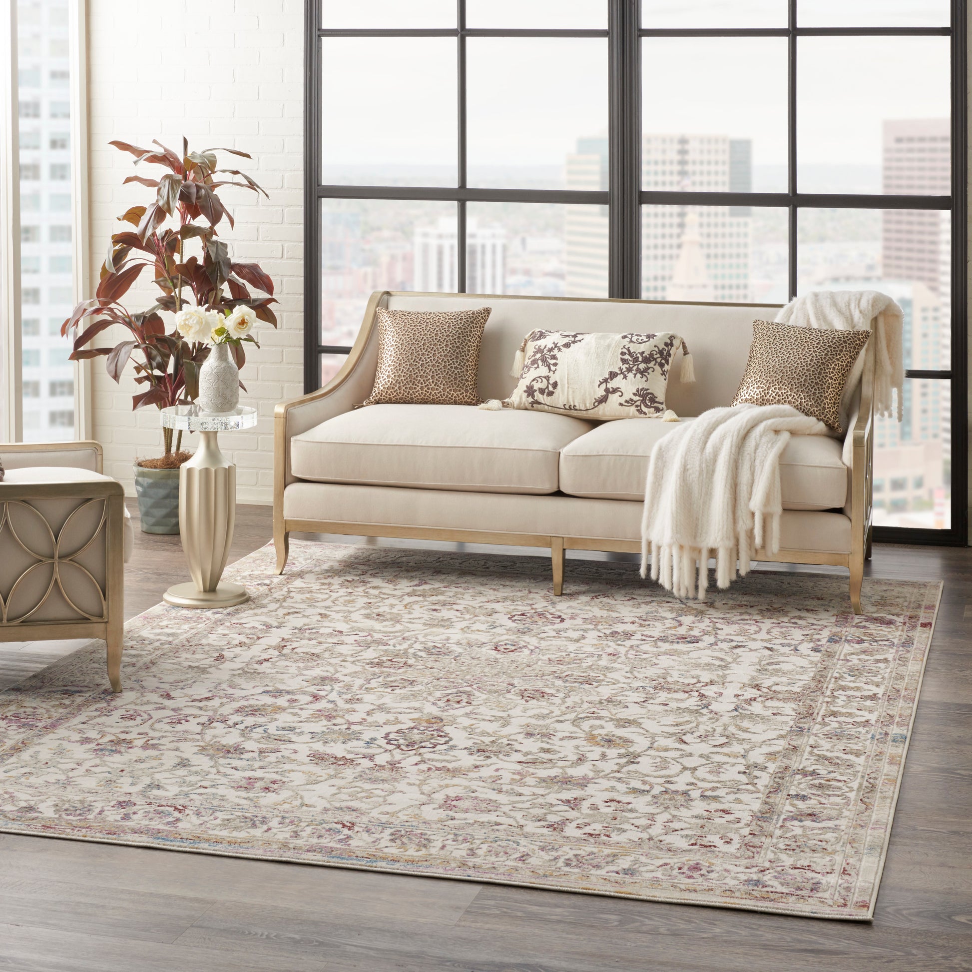 Nourison Home Melody  Ivory Multicolor  Traditional
