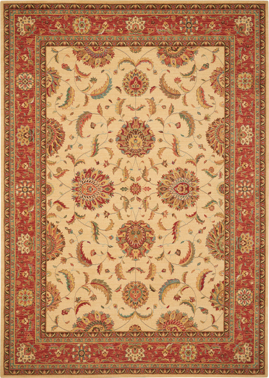 Nourison Home Living Treasures  Ivory Red  Traditional
