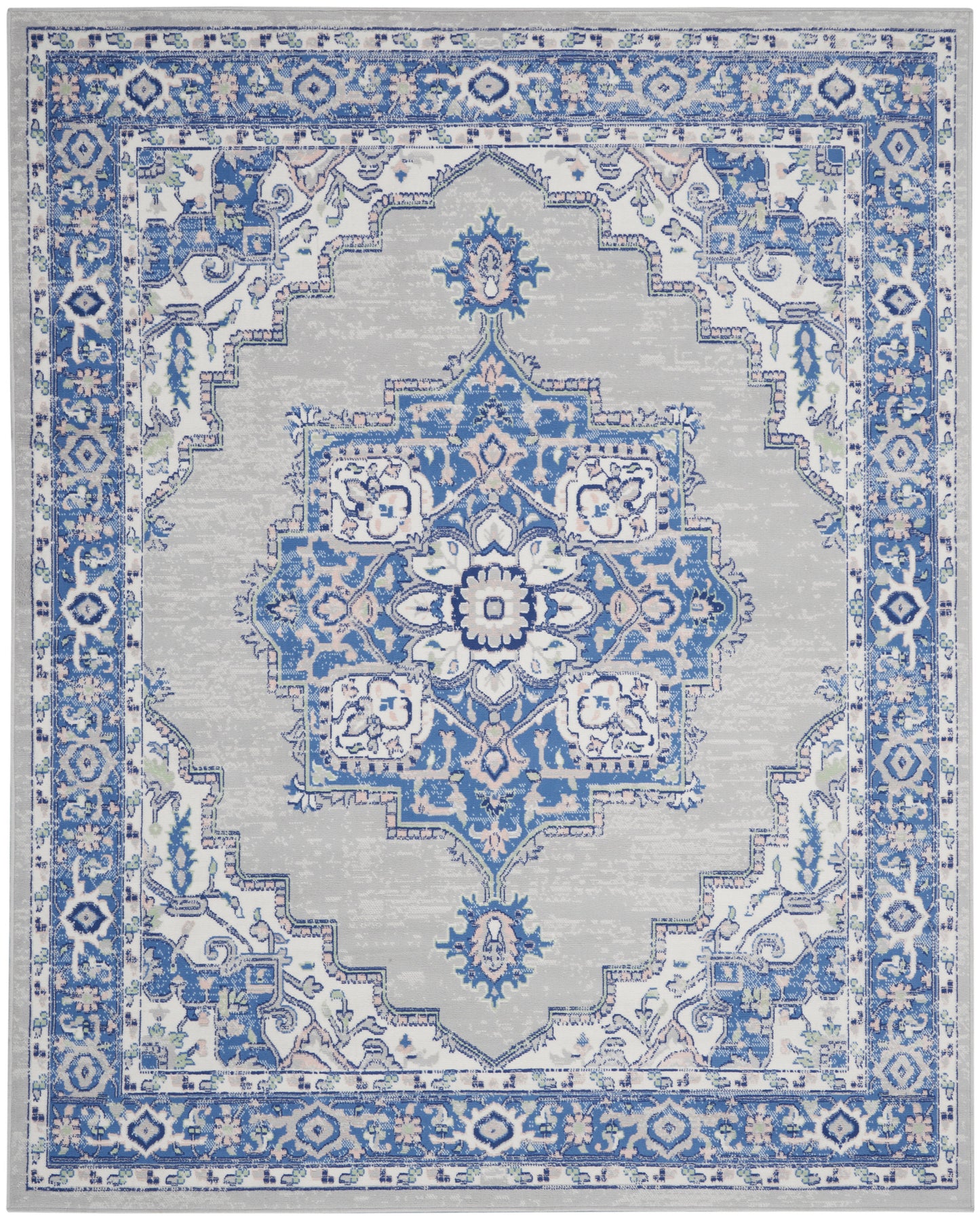 Nourison Home Whimsicle WHS03 Grey Blue Transitional Power-loomed Rug